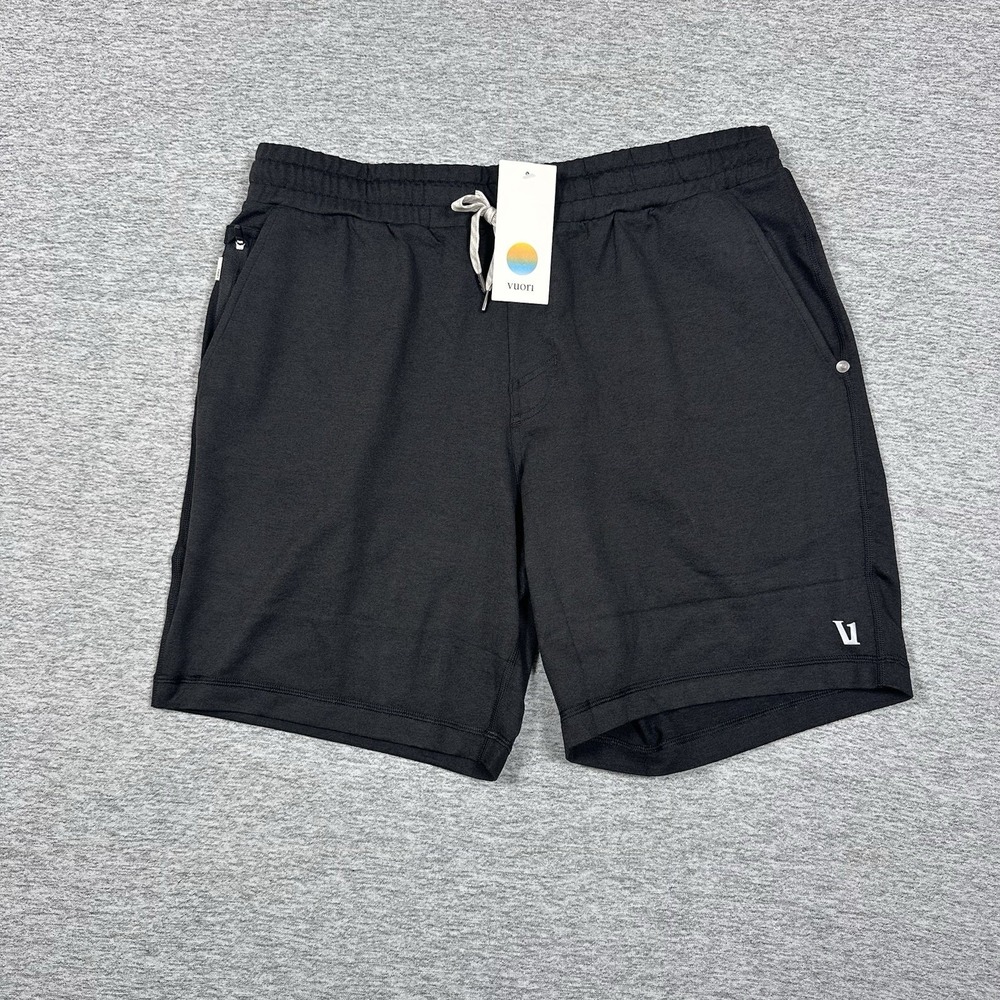 VUORI Ponto Performance Shorts Mens Large Black Heather 7'' Active Gym NEW